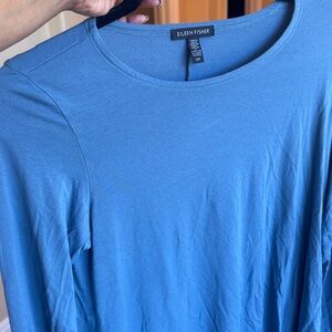 Eileen Fisher • Blue Crewneck Swing Jersey…